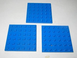 Lego 3958 6x6 plate (x3) - BLUE - Picture 1 of 1