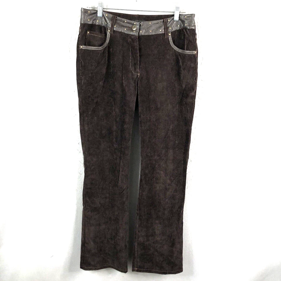 Pantalones de Pana Reba para Mujer 8 Marrón Corte Bota Western Tachonado Western Ranch NUEVO Foto 1 de 4