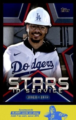 2021 Topps Mookie Betts Stars in Service card #SIS-7 Los Angeles Dodgers - Image 1 of 2