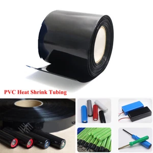 Tubo termorretráctil de PVC negro batería/cable/envolturas de cable ancho de manga 7 mm-500 mm - Imagen 1 de 7
