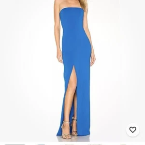 Jay Godfrey Martell Dress 8 Blue Strapless Gala Special Prom Formal Glam Gown - Picture 1 of 9