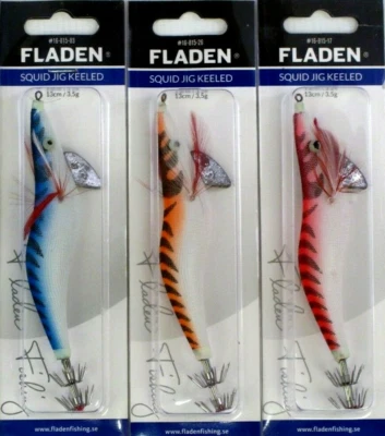 3 Fladen Squid Jig Metal Keeled Blue Orange Pink Lumi Glow-in-dark Lures 20g 5” - Image 1 of 4
