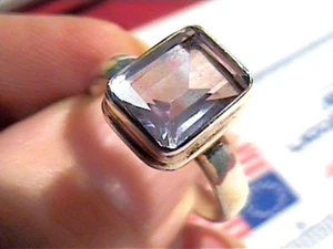 RING 8.25 SILVER RUSSIAN ALEXANDRITE  COLOR CHANGE 925 sterling purple to blue  - Picture 1 of 7