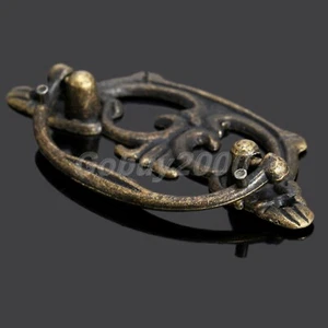 Antique Brass Pull Handle Door Furniture Dresser Drawer Closet Knob Vintage HQ - Picture 1 of 10