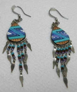 SOUTHWEST MULTI COLOR TASSEL EARRINGS - Picture 1 of 7