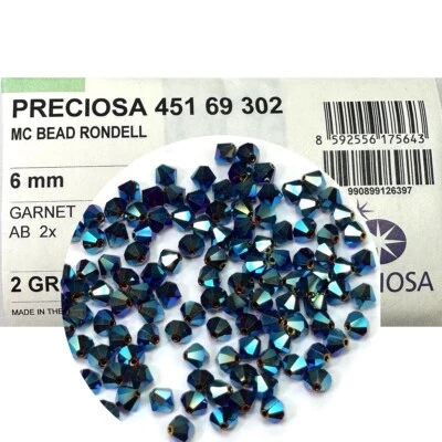 288 Cristales Checos Genuinos Preciosa, Cuentas Bicónicas 6mm Granate AB2X Totalmente Recubiertas Foto 1 de 4