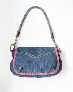Benetton Vintage Y2K Denim Shoulder Bag - Picture 1 of 7