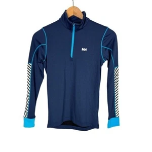 Helly Hansen Blue Long Sleeve 1/4 Zip Midlayer Women’s Fleece Shirt Base layer S - Picture 1 of 8