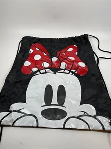 Disney Minnie Mouse Face Drawstring Backpack Bag - Picture 1 of 2