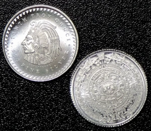 1/10 oz Aztec Calendar Silver Round .999 Pure Fine SILVER BU - Picture 1 of 5