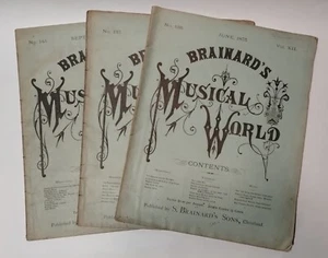 VINTAGE Brainard's Musical World Sheet Music Books Cleveland, Ohio 1875 Lot of 3 - Picture 1 of 10