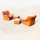 1970S Italian Leather Club Chairs Modernist Style Of Desede