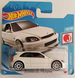 ´99 HONDA CIVIC TYPE R [EK9]. WHITE HOT WHEELS 2021. J-IMPORTS 10/10. MATTEL NEW - Picture 1 of 7