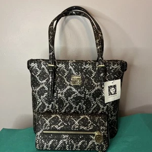 New With Tags Anne Klein Python black and gold perfect tote With Matching Wallet - Picture 1 of 11