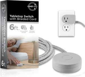 Cable de Extensión de Coordenadas con Enchufe de Encendido/Apagado, 6 Pies Trenzado 1 Paquete, Gris - Imagen 1 de 6