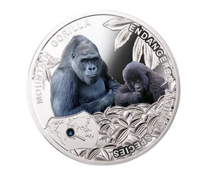 2014 Nuie $1 Silver Coin - Endangered Species : Mountain Gorilla NGC Graded PF69 - Picture 1 of 6