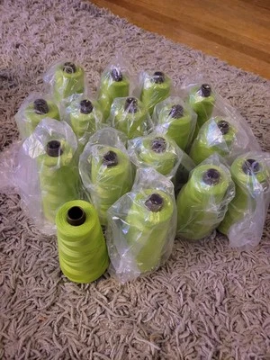 (16) LIGHT GREEN Spun Poly Sunbelt Thread Tex 40 2 Cone Spool Lot 6,000/each - Image 1 of 3