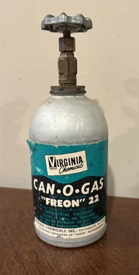 Lata vazia vintage de publicidade Virginia Chemicals•O•Gás - Imagem 1 de 4