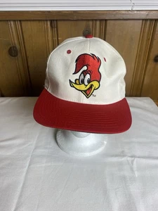 Woody Woodpecker Hat American Eagle Cream Red Brim Vintage 1993 SnapBack Cap - Picture 1 of 8