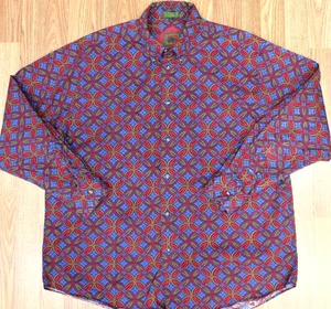 Vintage Boston Traders Regular Fit 100 % Baumwolle Hemd Blumen-/Blattdruck X-Large, XL - Bild 1 von 3
