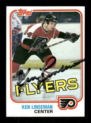 1981-82 Topps  107 Ken Linseman signed auto autograph VGEX (top) BXCP47 - Image 1 of 2
