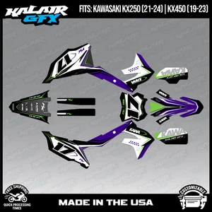 Kit Gráficos para KAWASAKI KX450 (2019-2023) Serie Stellar - Púrpura - Imagen 1 de 4
