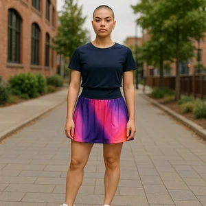 PGA Tour Skort Womens Large Blue Pink Gradient Golf Tennis Skirt Shorts $68 NEW - Picture 1 of 10