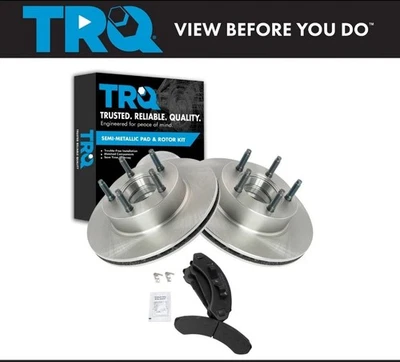 TRQ Front 4WD Brake Rotor Semi Metallic Pad Kit for SUV Ranger Pickup Truck - Image 1 of 3
