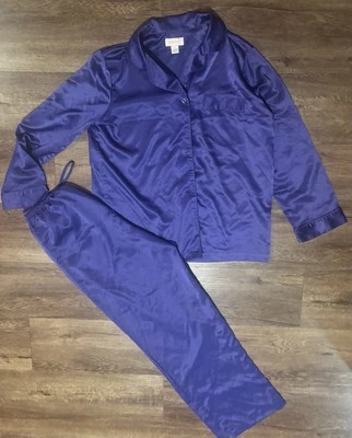 Cabernet Satiny Purple Top And Pant Pajama set, Small - Image 1 of 3