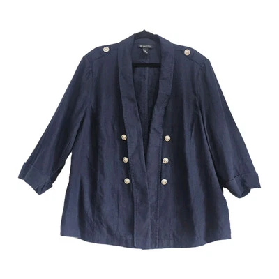 International Concepts 100% Linen Open Front Blazer Size 3X Business Work Career - Image 1 of 4