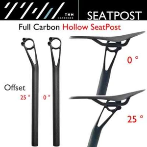0°/25° Full Carbon Hollow Seat Post for Road Gravel MTB Bicycle 27.2/30.8/31.6mm - Picture 1 of 36