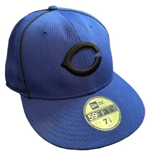 Cincinnati Reds Blue Fitted New Era Baseball Hat 59Fifty 7 1/8 Major League 5950 - Picture 1 of 15