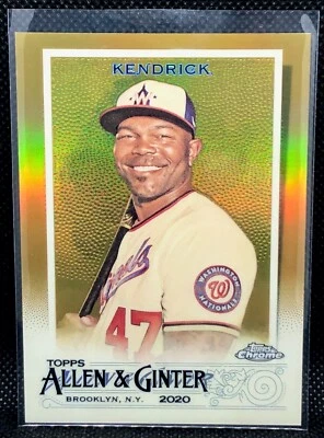 2020 Topps Chrome Howie Kendrick Gold Refactor #08/50 Nationals - Image 1 of 3