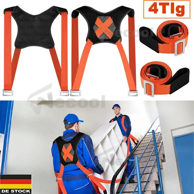 4-Tlg Tragegurte Umzug Möbel Shoulder Dolly Set 400 KG Tragehilfe Möbeltransport - Bild 1 von 4