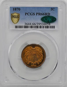 1870 2C PCGS PR 66 RD - Picture 1 of 4