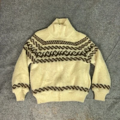 Eider Knit Womens Jacket Extra Large Cream Brown Wool Coat Sweater Nordic Top - Image 1 of 4