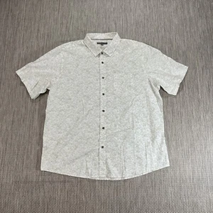 Ike Behar Shirt Mens XL White Green Cotton Short Sleeve Modern Fit Button Up - Picture 1 of 14