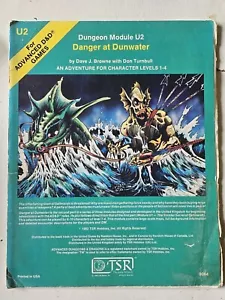 U1 Advanced Dungeons & and Dragons D&D Módulo RPG Libro Peligro en Dunwater - Imagen 1 de 13