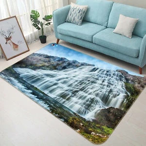 3D White Waterfall ZHUA4122 Game Non Slip Rug Mat Photo Carpet Zoe - Picture 1 of 5