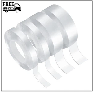 4 Rolls Double Sided Heavy Duty Tapes, Clear Two Sided Mounting Adhesive Tape... - Picture 1 of 4