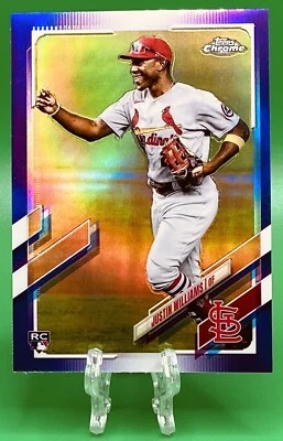 2021 Topps UK Edition - Blue #127 Justin Williams  Rookie RC St. Louis Cardinals - Image 1 of 2