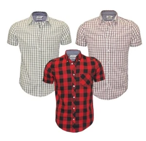 Camisa informal de verano a cuadros de algodón de verano antigua cadena del Reino Unido Para hombres C130 - Imagen 1 de 9