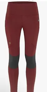 Fjallraven Abisko Pro Trekking Tights Women's in Pomegranate Red-Iron Grey XXS - Picture 1 of 2