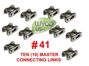 (10) MASTER CONNECTING LINKS #41 FOR ROLLER CHAIN #41, GO KARTS, MINI BIKES, 4X4 - Picture 1 of 1