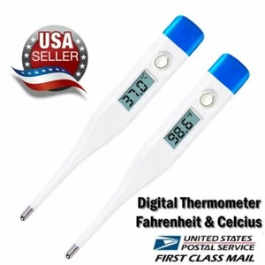 Digital LCD Thermometer Medical Baby Adult Fever Kids Safe Ear Mouth Fahrenheit - Picture 1 of 5