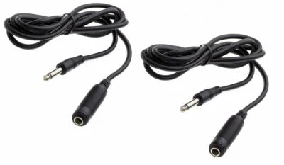 2 Pack 6Ft Mono 1/4" 6.35mm Male to Female Guitar PA Instrument Extension Cable