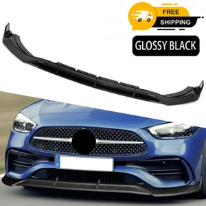 Gloss Black For Mercedes Benz W206 AMG C300 2022-2025 Front Lip Bumper Splitter - Picture 1 of 13