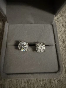 4ct Moissanite Certified Stud Earrings Top Quality Stones VVS1 D - Picture 1 of 5