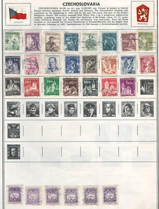 CZECHOSLOVAKIA 1950' Very Fine & Fine Used Stamps Hinged/ Glued on List: 2 Sides - Picture 1 of 1