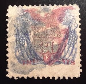 US Scott 121 30c Pictorial - Big KEY Stamp With Sharp Color !